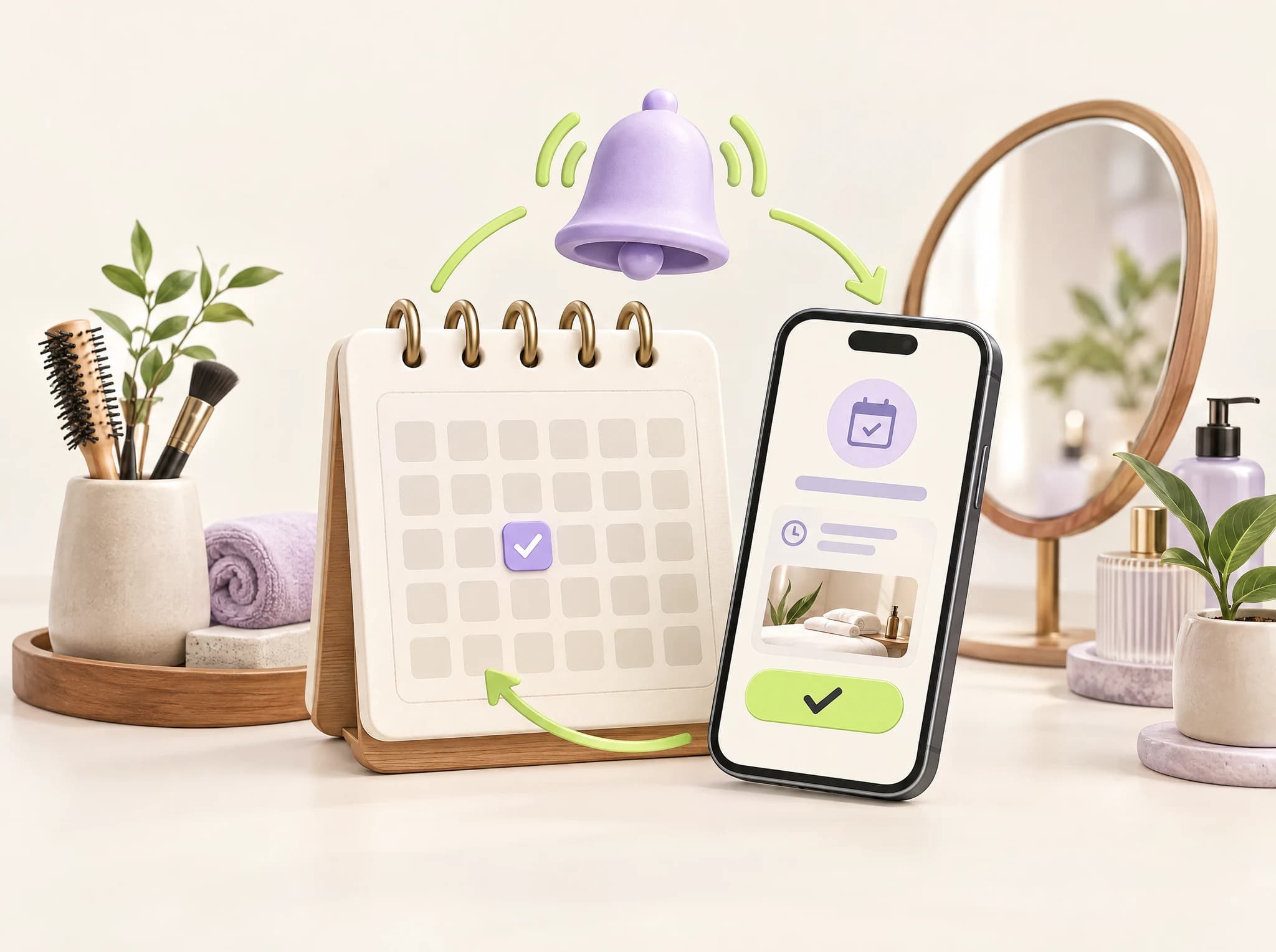 Concept illustration: no-show prevention system for beauty & spas