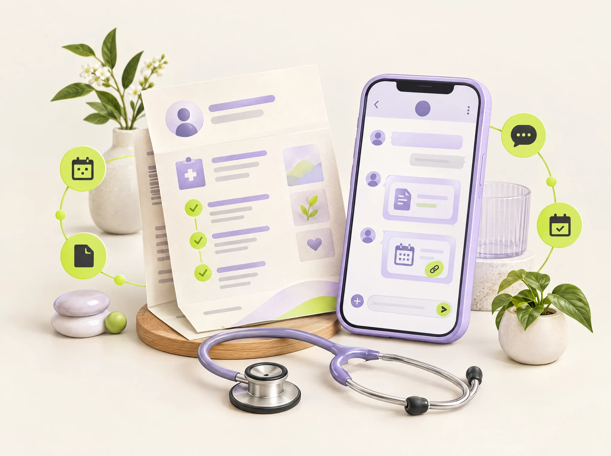 Concept illustration: treatment plan communication for medical clinics