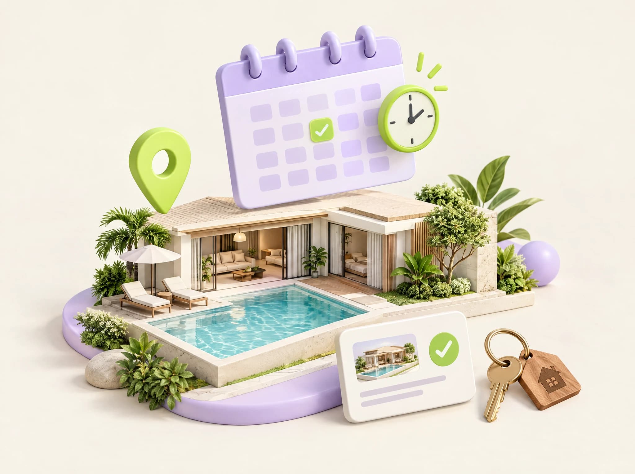 Concept illustration: viewing scheduler for real estate