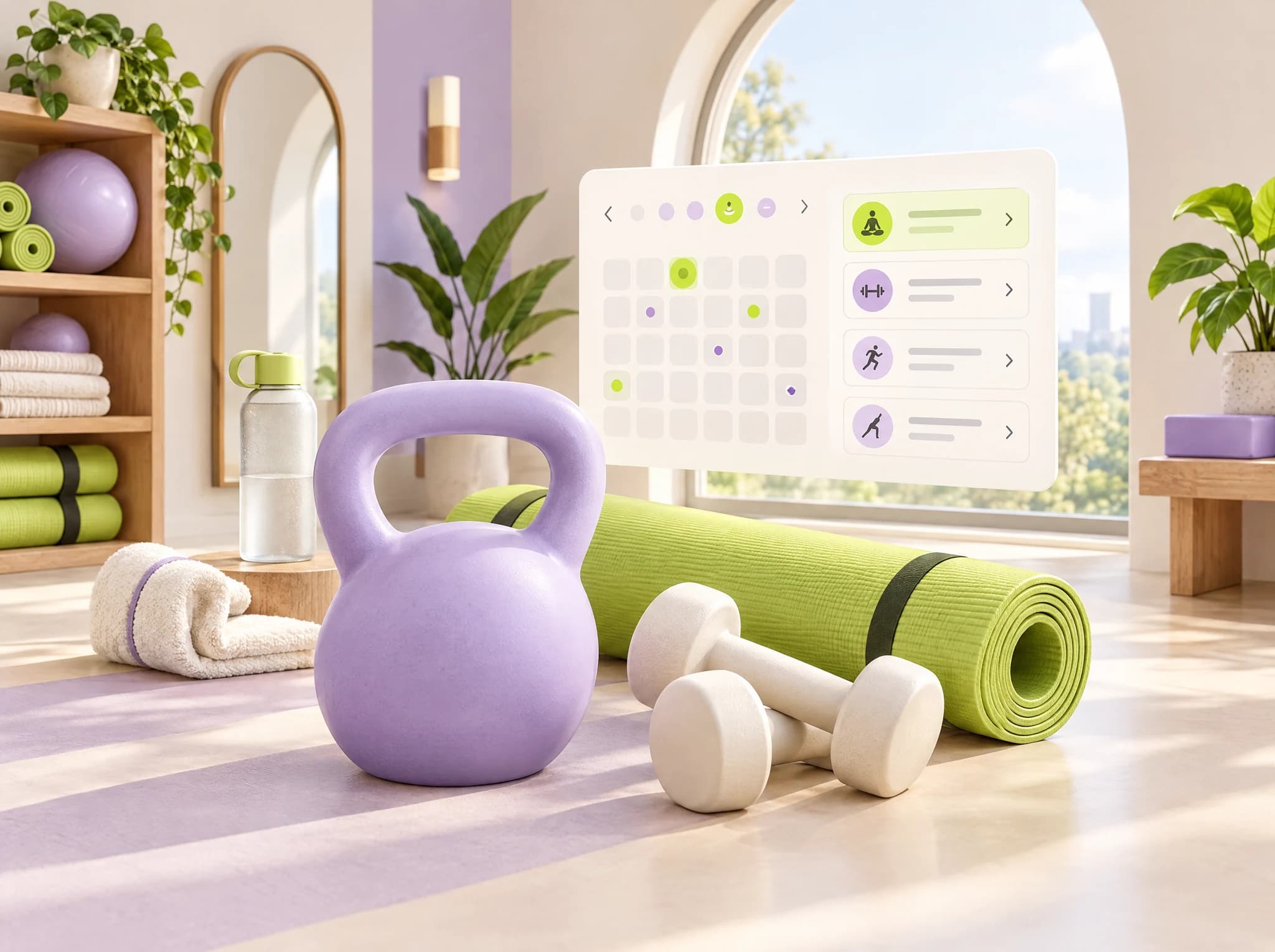 Concept illustration of fitness studios