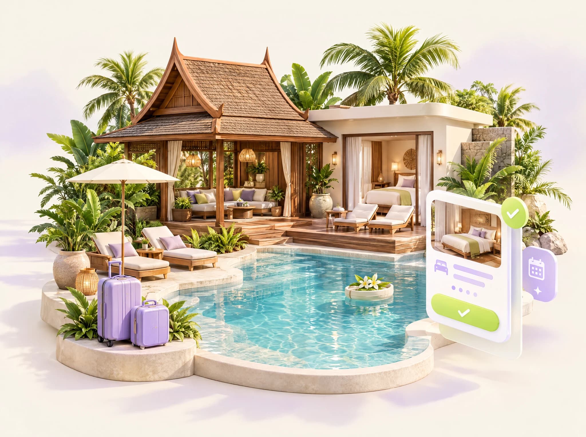Concept illustration of hotels
