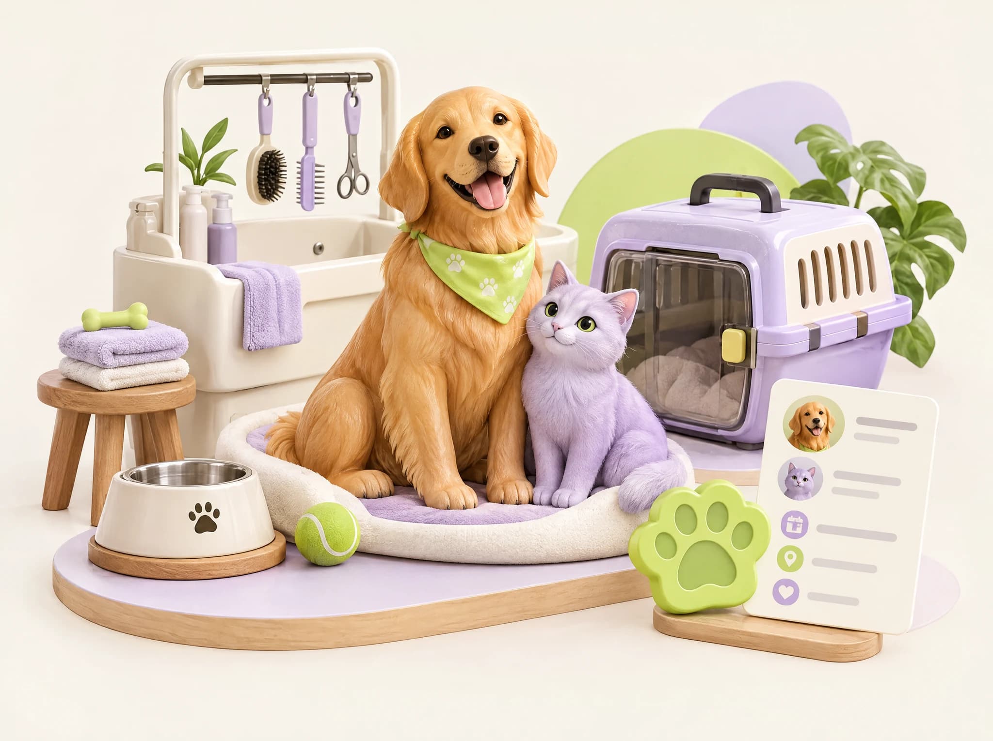 Concept illustration of pet services