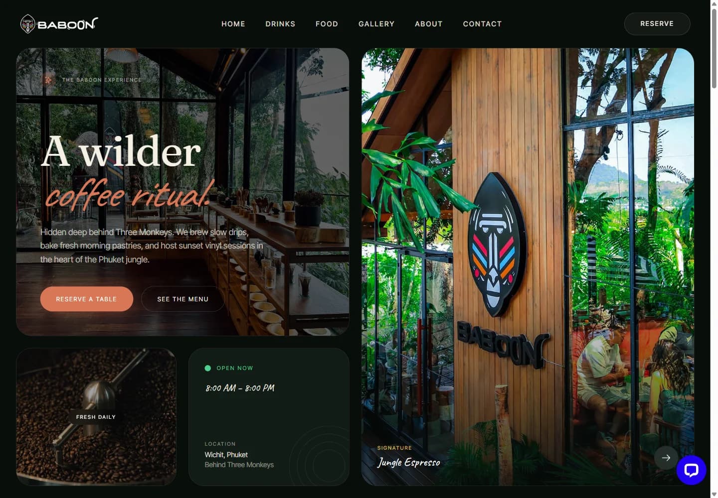 Baboon Phuket — live website screenshot