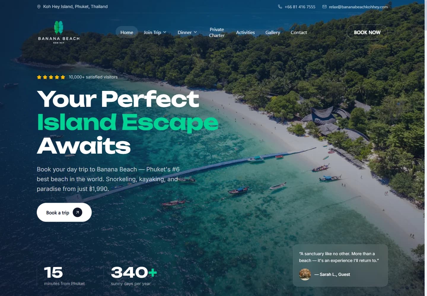 Banana Beach — live website screenshot