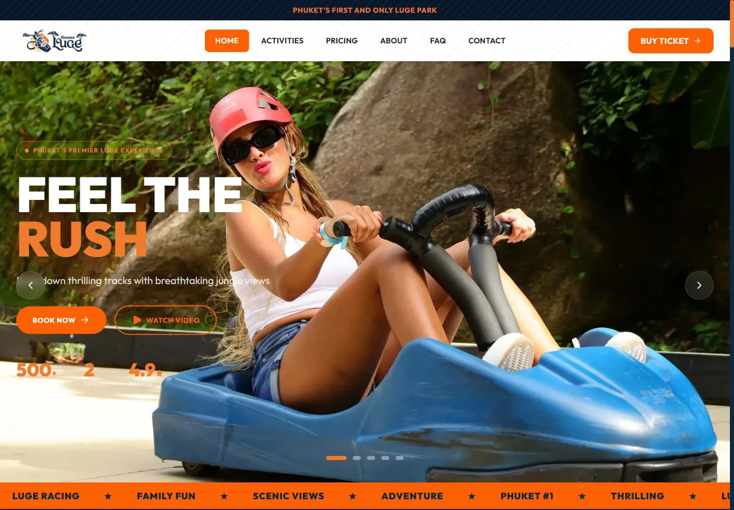 Hanuman Luge — live website screenshot