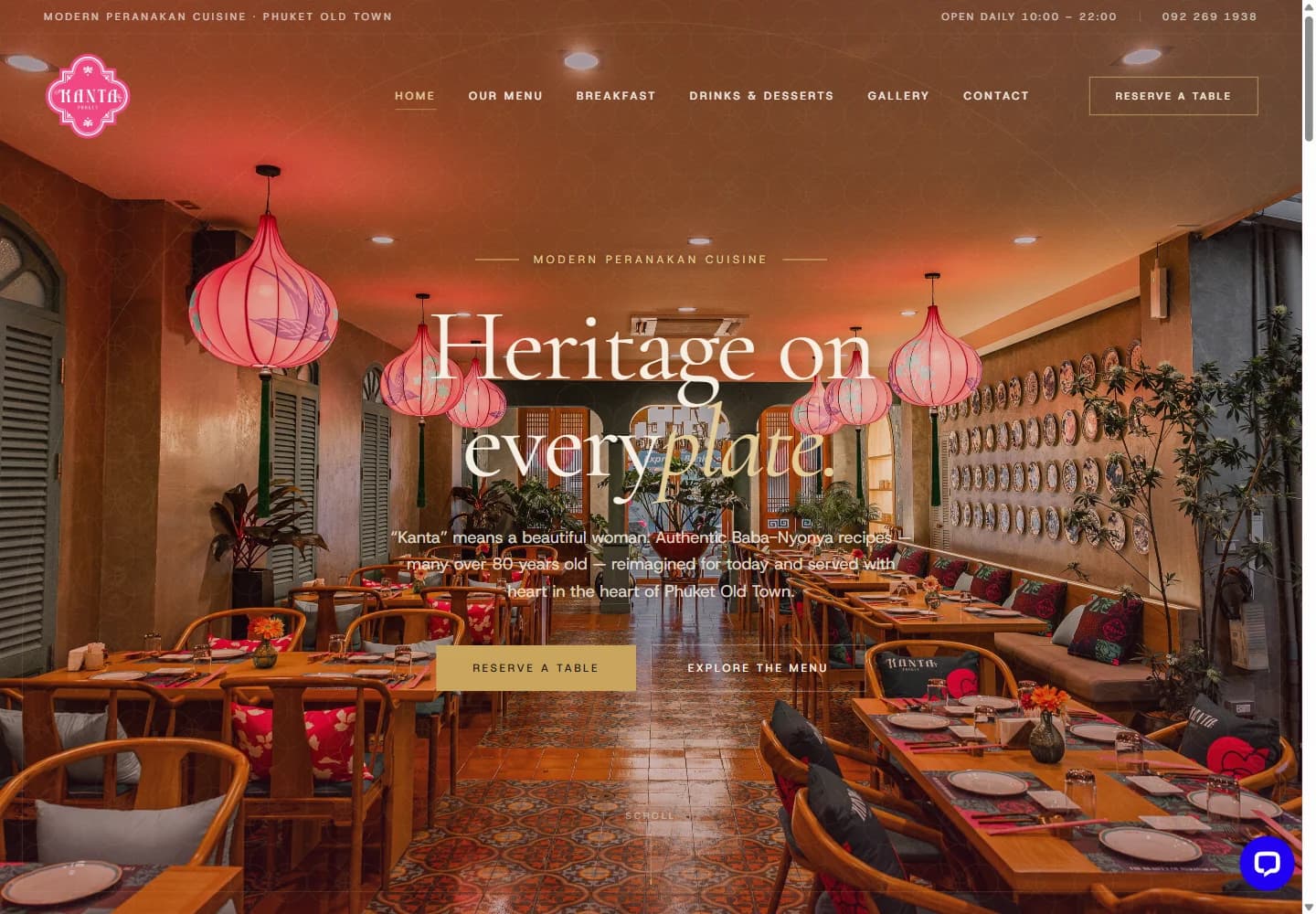 Kanta Phuket — live website screenshot