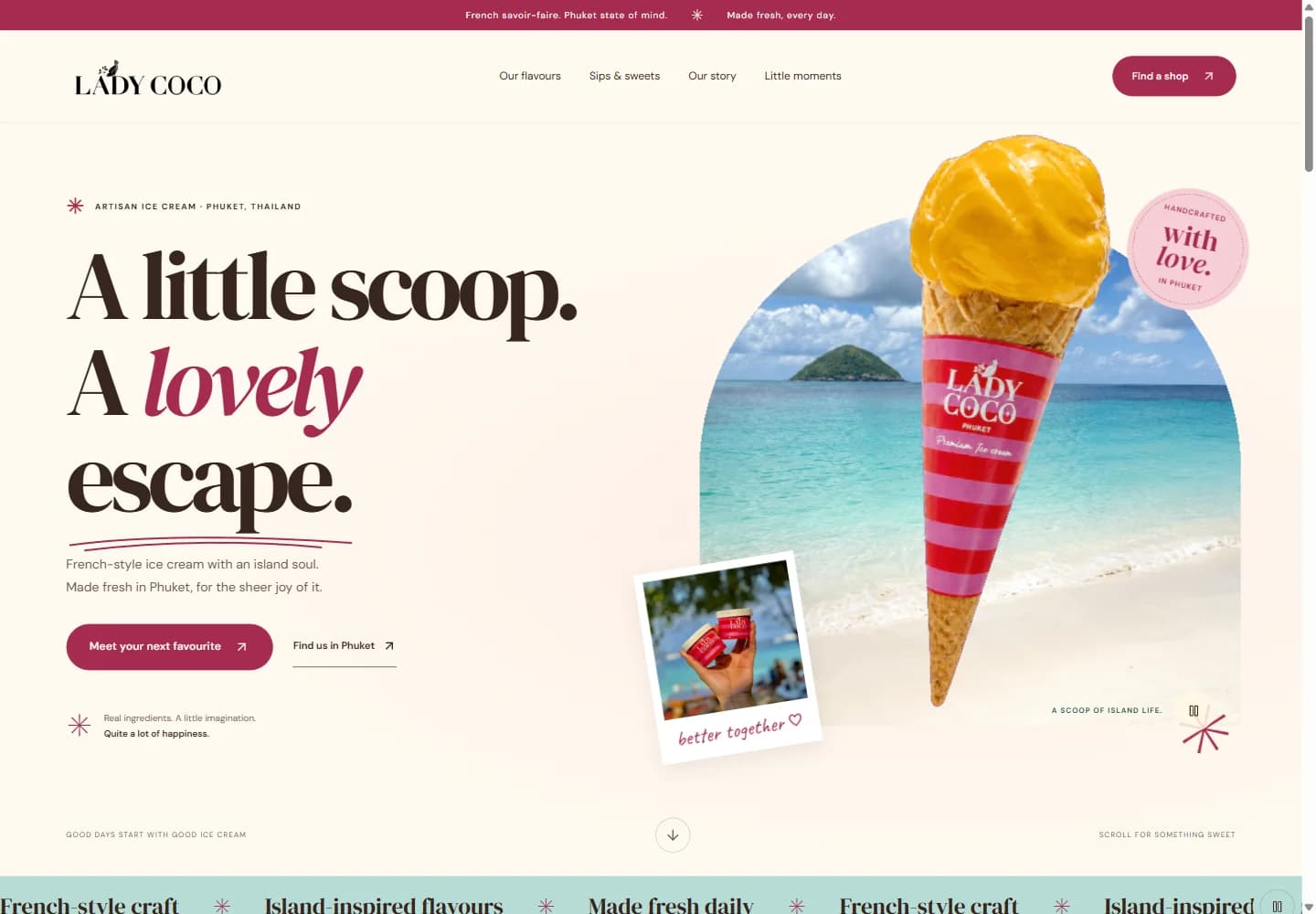 Lady Coco — live website screenshot