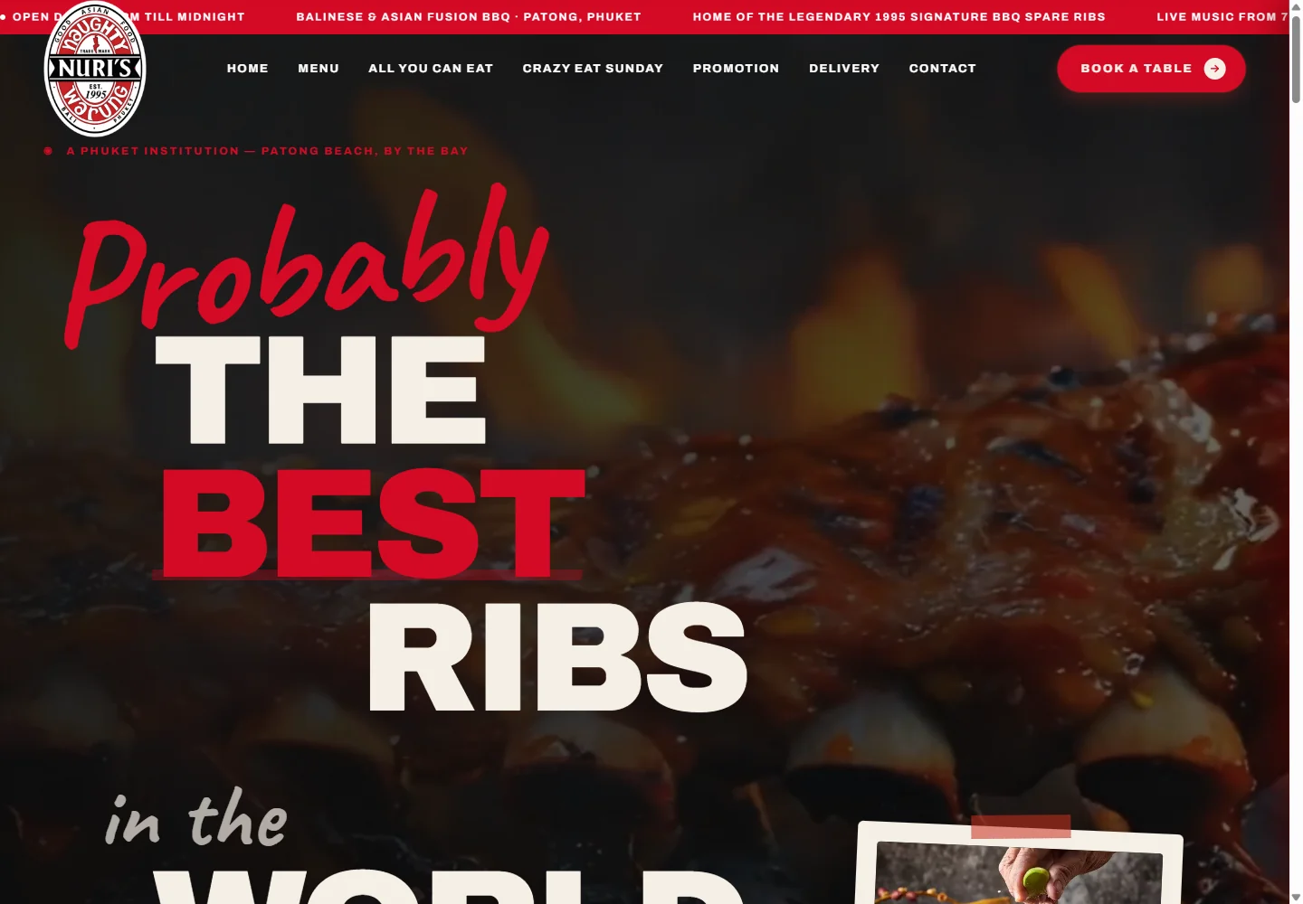 Naughty Nuri’s Phuket — live website screenshot